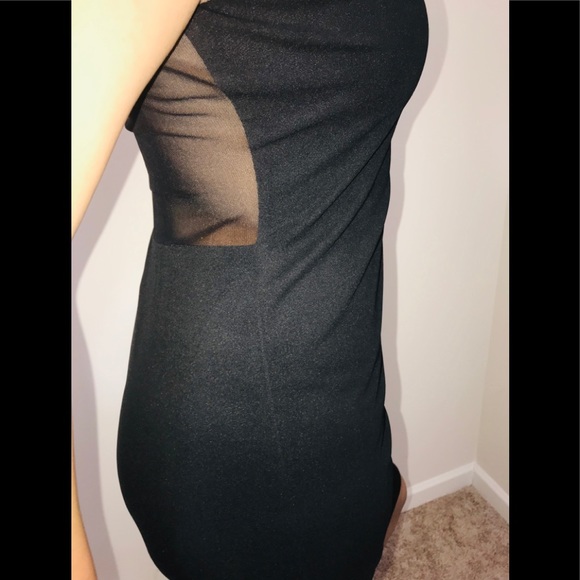 Gorgeous Little Black Dress with Sheer Back - Picture 3 of 6